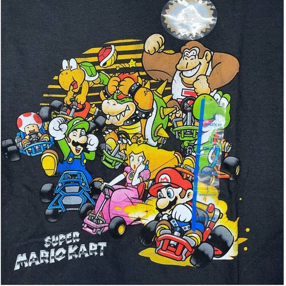 SUPER NINTENDO SUPER MARIO CART COTTON TEE LARGE - Picture 2 of 3